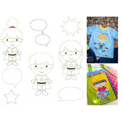 Stickserie - Kleine Superhelden Fransenappli